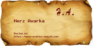 Herz Avarka névjegykártya